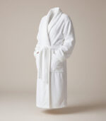 ⁦White Gold Bath Robe – Pure Egyptian Cotton Luxury⁩ - الصورة ⁦2⁩