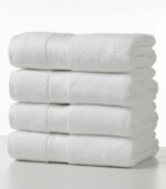 ⁦White Gold Bath Towel 70×140 – Pure Egyptian Cotton Luxury⁩ - الصورة ⁦3⁩