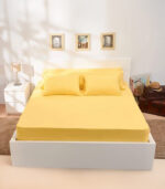 ⁦100% Cotton Fitted Bed Sheet – Natural Comfort & Perfect Fit⁩ - الصورة ⁦7⁩